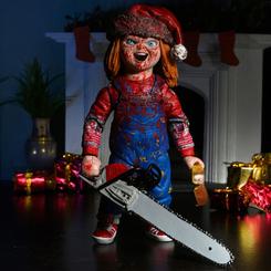 ¡Hazte con la escalofriante Figura Ultimate Chucky (Edición Navideña) y lleva el terror a un nuevo nivel! Con una altura de aproximadamente 18 cm, esta figura articulada de Chucky 