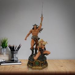 Adéntrate en el mundo salvaje y lleno de aventuras del legendario Conan el Bárbaro con esta imponente estatua de PVC en escala 1/6: ¡Conan the Barbarian (1982)! Con una altura aproximada de 63 cm