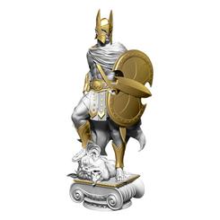 La estatua de Batman: Champion of Gotham City lleva al superhéroe a una era diferente, volviéndolo a imaginar como una escultura griega clásica triunfante después de su última batalla. 