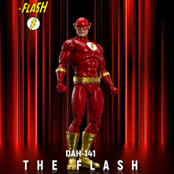 Corre como un relámpago rojo atravesando las sombras, dejando tras de sí un destello imposible de ignorar. La figura articulada de The Flash de 20 cm, perteneciente a la línea Dynamic Action Heroes de DC Comics