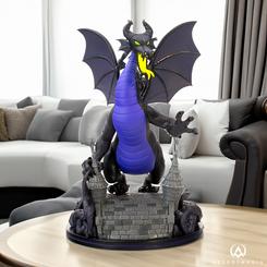 La majestuosidad y la oscuridad se unen en la figura Maleficent Dragon Q-Figure Max Elite Diorama de Quantum Mechanix. Inspirada en la clásica película animada de Disney, La Bella Durmiente