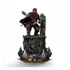 Furia enana y artesanía de vitrina. Gimli Unleashed – Art Scale 1/10 captura al hijo de Glóin en pleno avance, con un esculpido de resina de alta calidad y pintura a mano que realza la textura de la barba