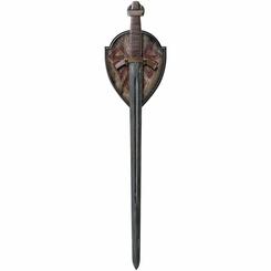 La Espada de Lagertha se basa en el objeto real de la serie de televisión y ha sido envejecida para reflejar la época. La espada cuenta con un pomo, un protector de manos y una hoja negra fundidos en acero inoxidable. 