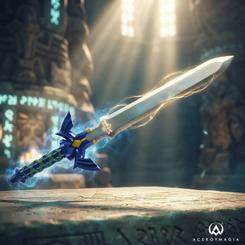 Espada Maestra electrónica de The Legend of Zelda con más de 15 sonidos, melodía de descubrimiento al encenderse y licencia oficial. Funciona con dos pilas AAA incluidas