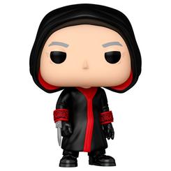 Tensión psicológica y estética siniestra en formato de vitrina. Esta Figura POP Saw: Jigsaw presenta al célebre arquitecto de los juegos con túnica negra, vivos rojos y capucha, en una pose serena 