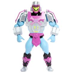 Villanía legendaria a escala de exhibición: Skeletor luce la armadura de Megatron en un choque épico Masters of the Universe x Transformers, una figura articulada 14 cm que convierte tu estantería en territorio Decepticon. 