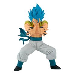 Fusión hecha escultura que manda en la vitrina: la Figura Gogeta Grandista Dragon Ball Super de Banpresto captura al guerrero en plena ofensiva, con manos adelantadas, gesto decidido 