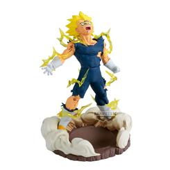 Energía desatada y orgullo saiyano en pose inolvidable: la Figura Majin Vegeta – History Box captura el instante de furia con un esculpido dinámico, aura de rayos translúcidos y traje desgarrado que deja ver cada cicatriz 