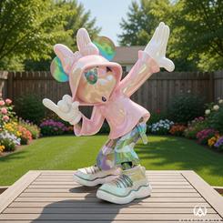 Un destello pop que convierte a Minnie en una pieza de decoración premium: la figura Minnie electroplating destaca por su acabado iridiscente con efecto “cromo” que cambia de tono según la luz