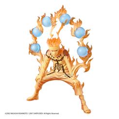 La figura Naruto Uzumaki Grandista II Special Edition Naruto Shippuden parece encendida desde dentro, como una escena congelada justo antes del choque. El aura anaranjada y las esferas azules elevan esta figura de Naruto 