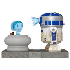 Una pieza icónica que transforma cualquier espacio en un homenaje elegante al universo galáctico. La figura POP Deluxe Star Wars R2-D2 and Princess Leia Hologram captura uno de los momentos más reconocibles de la saga 