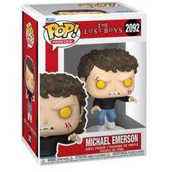 Figura de vinilo Funko POP de Michael Emerson de The Lost Boys, número 2092 de la línea POP! Movies. Presenta al personaje con ojos amarillos, colmillos, marcas faciales y una postura dinámica.