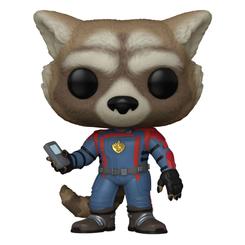 Figura de Rocket realizada en vinilo perteneciente a la línea Pop! de Funko. La figura tiene una altura aproximada de 10 cm., y está basada en la película de Guardianes de la Galaxia de Marvel Comics. 