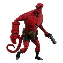 Rojo infernal y actitud de leyenda. Hellboy —versión “Box Full of Evil”— llega en una figura de acción de aprox. 19 cm con 27 puntos de articulación para posados potentes y naturales. 