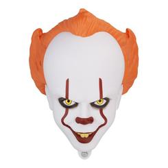 La máscara blanca se enciende en la oscuridad y cambia por completo la sensación de la habitación. Esta lámpara Pennywise sensor movimiento lleva el rostro más inquietante de It a un formato decorativo de 25 cm, pensado para destacar tanto encendida como 