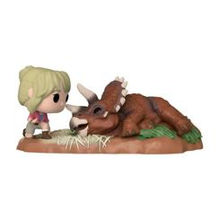 ¡Revive la emoción de Jurassic Park con la nueva figura POP! Moment Vinyl de la Dra. Sattler con Triceratops Edición Especial! Esta increíble figura de vinilo captura el emocionante momento en que la Dra. Sattler ayuda a cuidar a un Triceratops herido