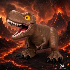 Con las fauces abiertas y los ojos amarillos, la Jurassic Park Vinyl Bank Large Series Tyrannosaurus Rex convierte al T. rex de Jurassic Park en una hucha Tyrannosaurus Rex Jurassic Park de gran formato.