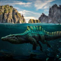 Garra prehistórica lista para dominar tu vitrina con la estatua Jurassic World Icons Statue Spinosaurus captura al depredador con un realismo que impresiona: escamas definidas