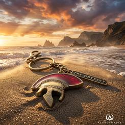 Un destello de metal envejecido y esmalte rojo basta para evocar una travesía marcada por la inteligencia y la resistencia. Este llavero The Odyssey casco de Odiseo transforma un emblema heroico de la película The Odyssey de 2026