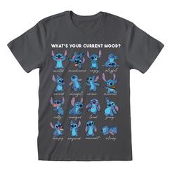 La camiseta Stitch Emotions en color carbón es una prenda imprescindible para quienes adoran al adorable y travieso extraterrestre azul de Lilo & Stitch. Fabricada en 100 % algodón 