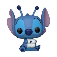 Preciosa figura Stitch in cuffs realizada en vinilo perteneciente a la línea Pop! de Funko. La figura tiene una altura aproximada de 10 cm., y está basada en la película Lilo & Stitch. 