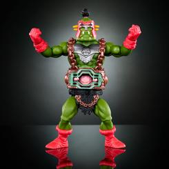 Descubre la épica fusión entre dos universos legendarios con la figura MOTU x TMNT: Turtles of Grayskull Krang, que se alza con una estatura de aproximadamente 18 cm. Esta figura articulada es una verdadera joya de la colección "Masters of the Universe"