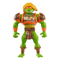 Adéntrate en una épica colaboración entre dos universos legendarios con las figuras de la colección MOTU x TMNT: Turtles of Grayskull. Prepárate para emocionarte con la figura articulada de Michelangelo