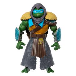 Descubre la poderosa alianza entre Masters of the Universe y Teenage Mutant Ninja Turtles con la figura de Stealth Armor Leonardo de 14 cm. Esta figura articulada, que destaca por su armadura sigilosa