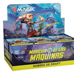 La caja de sobres de Draft de Marcha de las máquinas contiene 36 sobres de Draft de Marcha de las máquinas. Cada sobre de Draft incluye 15 cartas y 1 ficha, carta publicitaria o carta de ayuda