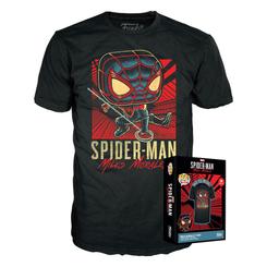 Disfruta con esta divertida camiseta de Miles Morales al estilo de Funko Pop. La camiseta está realizada en 100% algodón de alta calidad. Producto oficial. - Camiseta de alta calidad.