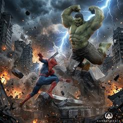 La estatua Spider-Man vs Hulk Marvel Comics 1/10 Art Scale recrea un combate cargado de fuerza y movimiento. Fabricada en resina, pintada a mano y con unas medidas de 38 x 35 x 33 cm, incluye un brazo alternativo para Spider-Man.