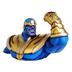 Si eres un amante de los cómics de Marvel, no puedes perderte este increíble hucha de Thanos, el villano más poderoso del universo. Esta hucha tiene un diseño detallado y realista, basado en la apariencia de Thanos en las películas de los Vengadores.