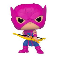 Figura de Hawkeye realizada en vinilo perteneciente a la línea Pop! de Funko. La figura tiene una altura aproximada de 9 cm., y está realizada para Marvel. La línea de figuras POP!