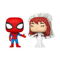 Un set icónico para tu vitrina: el blister con 2 figuras POP Marvel Spider-Man and MJ reúne a la pareja más querida del universo arácnido en un pack 2 figuras Funko de vinilo premium 