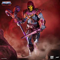 Descubre el poder y la maldad con la impresionante figura de Skeletor de "Masters of the Universe". A escala 1/6 y con un tamaño de aproximadamente 30 cm, esta figura captura cada detalle del icónico villano.