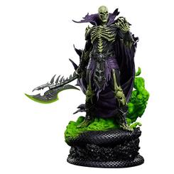 La maquette Scare Glow Masters of the Universe edición limitada impone antes de fijarse en sus detalles: una silueta ósea, capa oscura y guadaña que parecen avanzar desde la niebla verde de la base. 