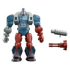 El brillo translúcido del pecho y el volumen de sus brazos hacen que la figura Masters of the Universe Origins Roboto 14 cm imponga presencia desde el primer vistazo. 