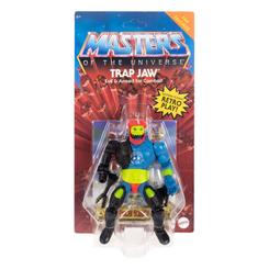 ¡Prepárate para enfrentarte al caos con la figura de acción de Trap Jaw de la serie "Masters of the Universe Origins" de Mattel! Esta figura altamente articulada y completamente posable te llevará de regreso a la épica lucha entre el bien y el mal 