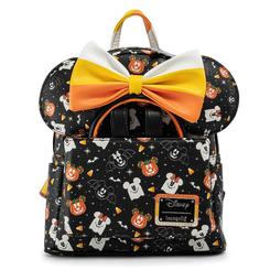 El embrujo nocturno de Halloween se materializa en el Set Mochila y Diadema Spooky Halloween Mickey and Minnie Disney Loungefly de 27 × 22 × 11 cm, donde el encanto clásico de Mickey y Minnie