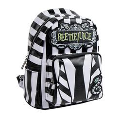 Rayas en blanco y negro con actitud y un logo bordado que salta a la vista: la Mochila casual Beetlejuice 25 cm aporta ese toque Tim Burton a tu look diario con un diseño icónico y práctico. 