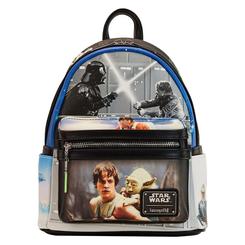 Eleva tu espíritu rebelde con la Minimochila Final Frames Star Wars: The Empire Strikes Back de Loungefly, una pieza de 22,5 × 25 × 11,25 cm fabricada en cuero vegano (poliuretano) 