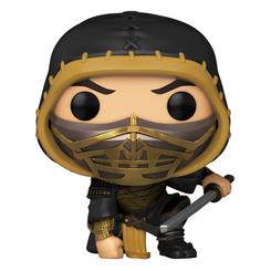 Figura Scorpion (Action Pose) realizada en vinilo perteneciente a la línea Pop! de Funko. La figura tiene una altura aproximada de 9 cm., y está basada en Mortal Kombat.  La línea de figuras POP!