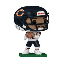 Orgullo de Chicago para tu vitrina: el Funko POP! NFL Bears Caleb Williams captura al quarterback en plena acción, con casco azul marino y uniforme oficial, listo para liderar tu display de figura Funko NFL