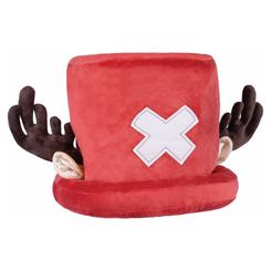 El gorro peluche Chopper One Piece tiene esa presencia inmediata que convierte una estantería sencilla en un rincón reconocible al primer vistazo. Su silueta roja, las astas suaves y la cruz frontal reproducen el aspecto más icónico de Tony Tony Chopper 