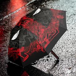 Disfruta de los días lluviosos con estilo gracias al Paraguas Premium Marvel Deadpool. Fabricado con tela de poliéster y un mango de polipropileno, este paraguas no solo es funcional, sino también resistente.