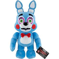 Color vibrante y ternura inquietante en el mismo abrazo. Este peluche de Bonnie – Five Nights at Freddy’s mide 40?cm y luce todos sus rasgos más reconocibles: orejas largas, mejillas rojas