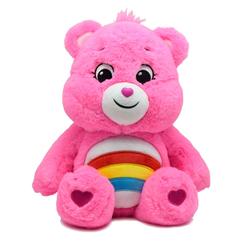 Regala abrazos infinitos con el peluche Mimosita de los Osos Amorosos, un compañero de 35 cm capaz de iluminar cualquier espacio con su vibrante pelaje rosa y su arcoíris bordado en el vientre. 