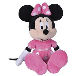 Despierta la magia de Disney en tu hogar con este refinado peluche de Minnie de 61 cm, tejido en felpa ultra suave y detallado hasta el último ribete: desde su coqueto lazo rosa con lunares hasta los puños