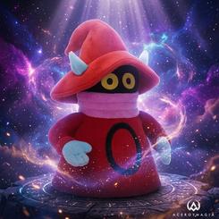 Una túnica roja, dos ojos amarillos y una silueta imposible bastan para reconocer al instante este peluche Orko Masters del Universo. Su tamaño aproximado de 40 cm le da una presencia muy superior a la de un simple accesorio blando