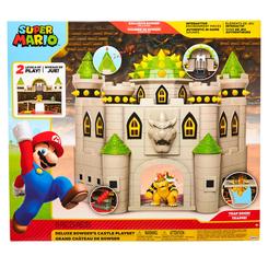 Poder Koopa en estado puro para tu estantería y tus partidas: el Playset Castillo Bowser Deluxe de Mario Bros llega con un diseño fiel al videojuego y detalles que marcan la diferencia, como sus 2 niveles